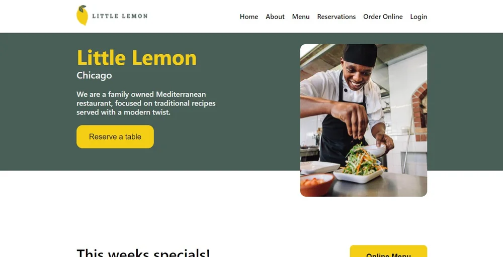 Little Lemon restaurant website